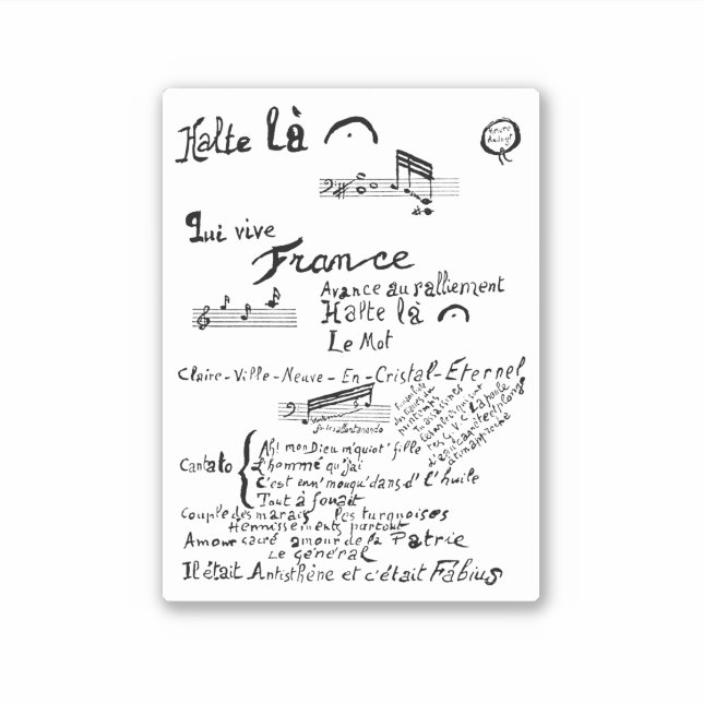 Adesivo Guillaume Apollinaire, Venu de Dieuze (Frente)