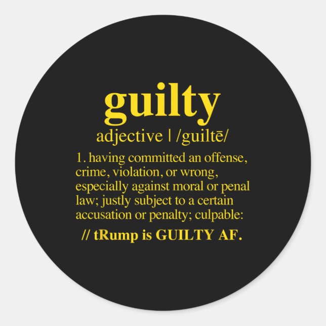 Adesivo Guilty - Guilty Definition (amarelo) (Frente)