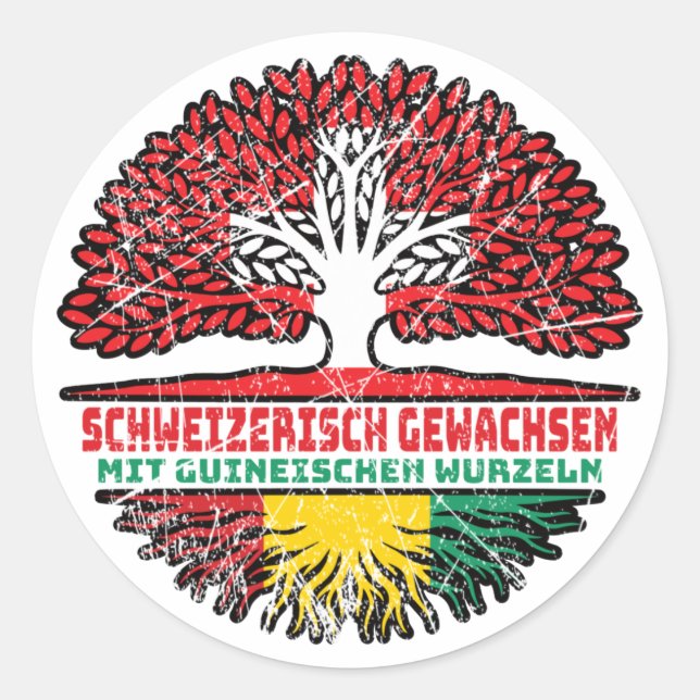 Adesivo Guiné Guineisch Schweizer Schweiz Baum Wurzel (Frente)