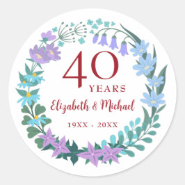 Adesivo Guirlanda de campainhas azuis florais rubi do 40º