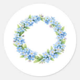 Adesivo Guirlanda de Flores Não Me Esqueças em Aquarela