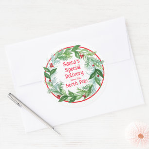 Adesivo Guirlanda de Natal em Aquarela Papai Noel Polo Nor
