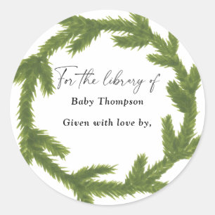 Adesivo Guirlanda de Natal - Ex-libris chá de bebê