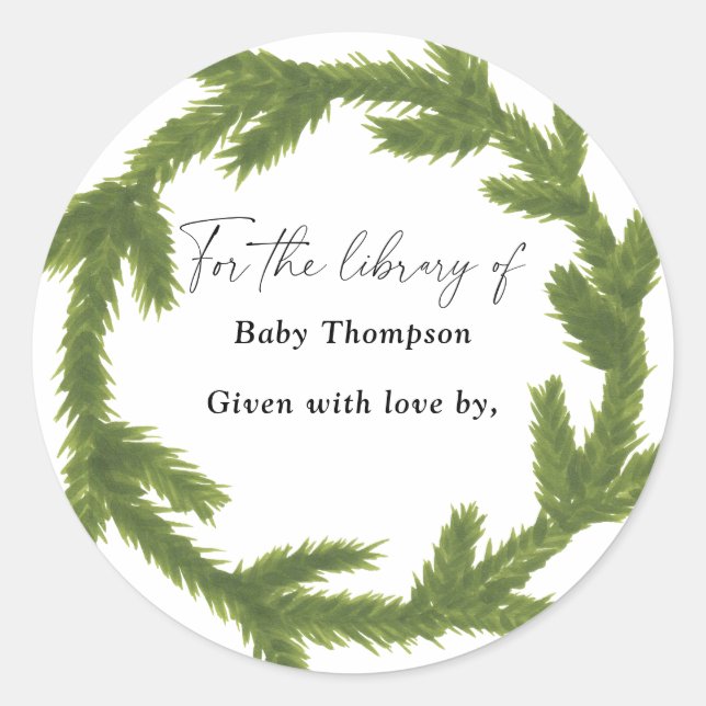 Adesivo Guirlanda de Natal - Ex-libris chá de bebê (Frente)