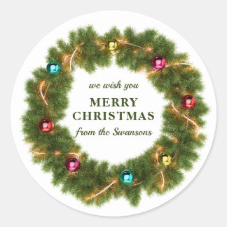 Adesivo Guirlanda de Natal Personalizada com Nome da Famíl