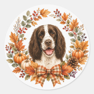 Adesivo Guirlanda de Outono do Springer Spaniel