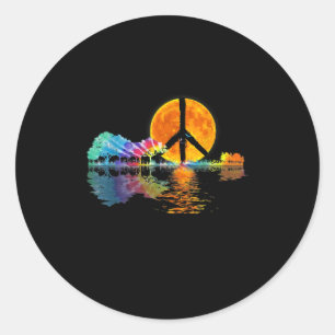 Adesivo Guitar Lake Shadow Peace Love Guitar Hippie