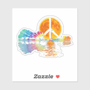 Adesivo Guitar Lake Shadow Peace Love Guitar Hippie