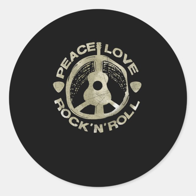Adesivo Guitar Lover | Peace Love Rock'N'Roll (Frente)