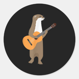 Adesivo Guitar Otter Animal Kids Arte Guitarista
