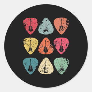 Adesivo Guitar Pick Retro Vintage para Guitaristas
