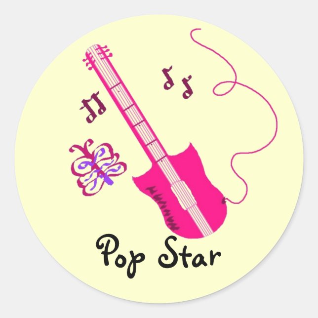 Adesivo Guitar Rosa (Frente)