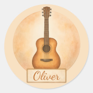 Adesivo Guitarra Acústica Nome Personalizado Para Amantes 