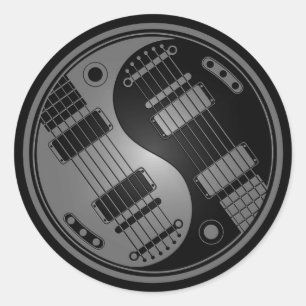 Adesivo Guitarra cinzentas e pretas de Yin Yang