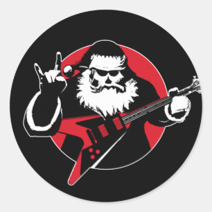 Adesivo Guitarra de Noel de Metal Pesado