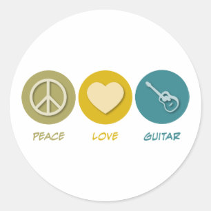 Adesivo Guitarra do amor da paz