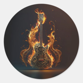 Adesivo Guitarra elétrica em chamas