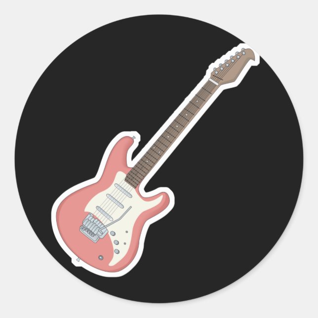 Adesivo guitarra elétrica rosa (Frente)