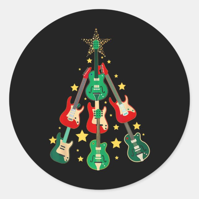Adesivo Guitarra legal Árvore de Natal Amantes de Natal (Frente)
