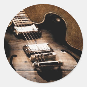 Adesivo Guitarra ocidental de madeira da música country d