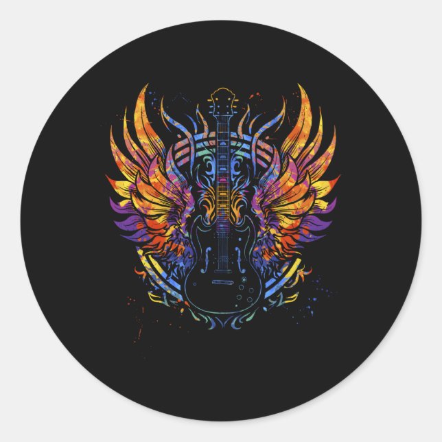 Adesivo Guitarrista Colorido (Frente)