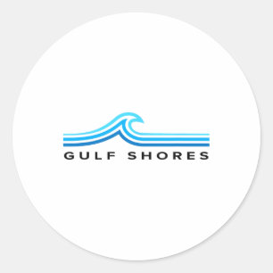 Adesivo Gulf Shores Alama Lembrança Ondas Vintage Homens M