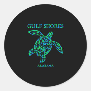 Adesivo Gulf Shores Alama Retrô Tartaruga Marinha Meninos