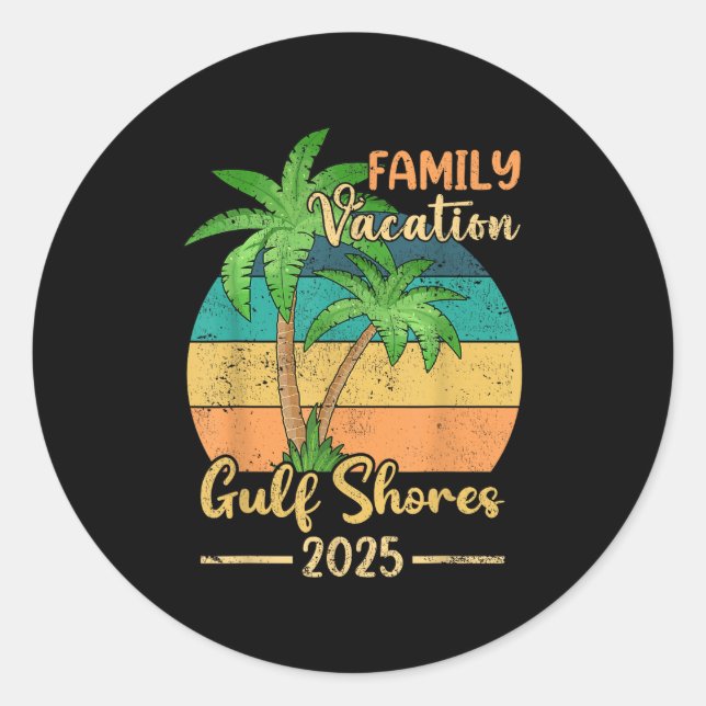 Adesivo Gulf Shores Beach Alabama Family Vacation 2025 Sum (Frente)