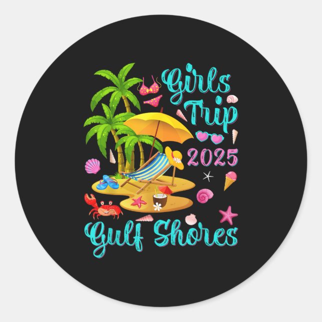 Adesivo Gulf Shores Beach Alabama Summer Vacation Girls Tr (Frente)