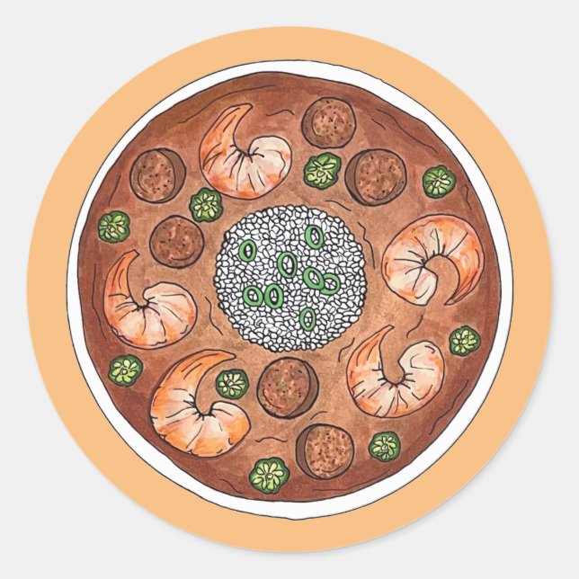 Adesivo Gumbo Soup Louisiana LA New Orleans NOLA Comida (Frente)