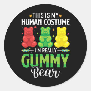 Adesivo Gummy Bear Meu Costume Humano Engraçado Doce Hallo