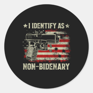 Adesivo Gun-American Flag Engraçado Eu Identifico Como Não