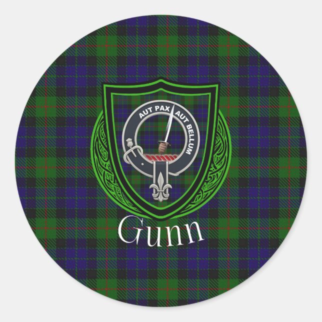 Adesivo Gunn Scottish Clan Tartan & Crest (Frente)