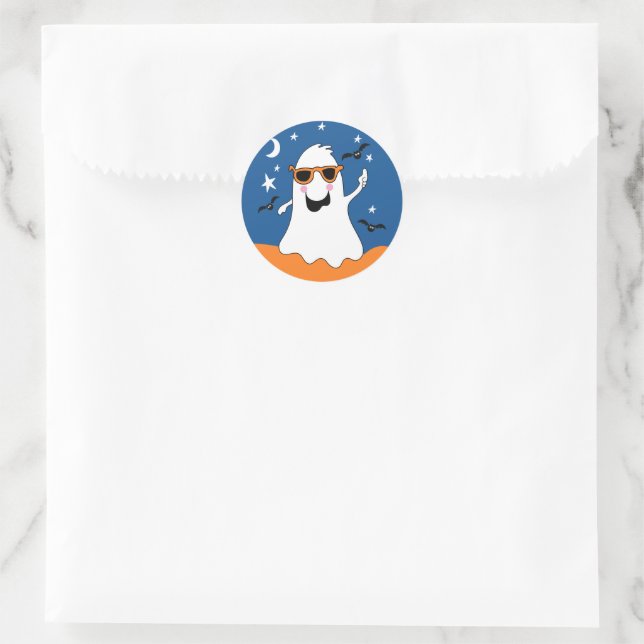Adesivo Gus Ghost Kids Cute Halloween e Bats (Bolsa)