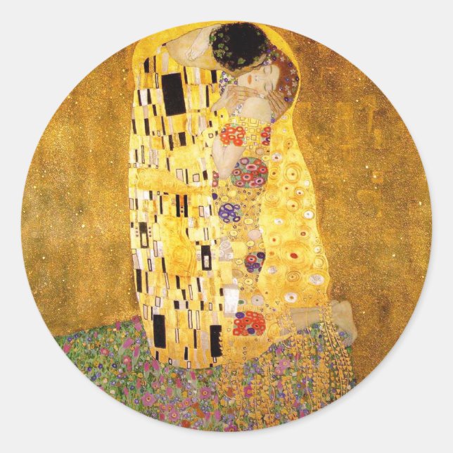 Adesivo Gustav Klimt A Pintura Clássica Beija (Frente)