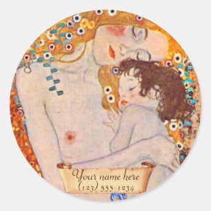 Adesivo Gustav Klimt Ages of Woman Bookplate
