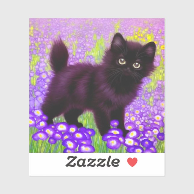 Adesivo Gustav Klimt Black Kitten (Folha)