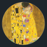 Adesivo Gustav Klimt é o famoso quadro Beijo.<br><div class="desc">Gustav Klimt é o famoso quadro Beijo. Clássico Redondo. Famoso quadro de Gustav Klimt.</div>