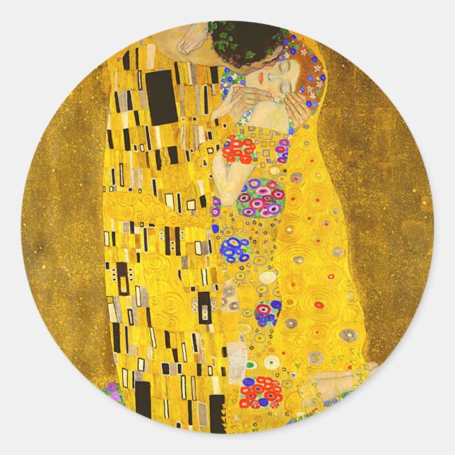 Adesivo Gustav Klimt é o famoso quadro Beijo. (Frente)