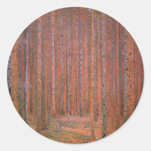 Adesivo Gustav Klimt Fir Forest Tannenwald árvores vermelh
