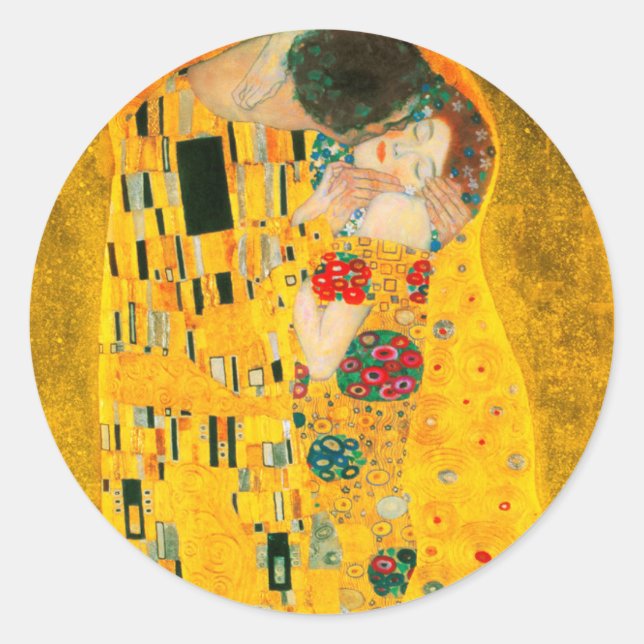 Adesivo Gustav Klimt O Beijo (Frente)