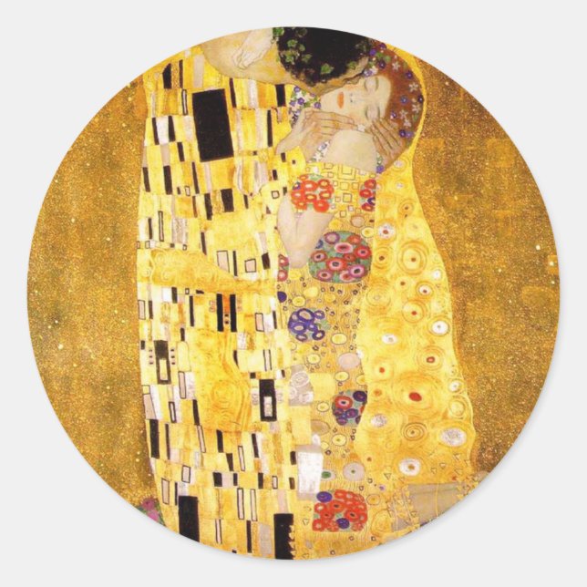Adesivo Gustav Klimt Os Beijos (Frente)