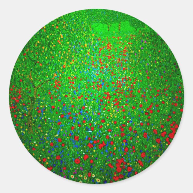 Adesivo Gustav Klimt Poppy Field (Frente)