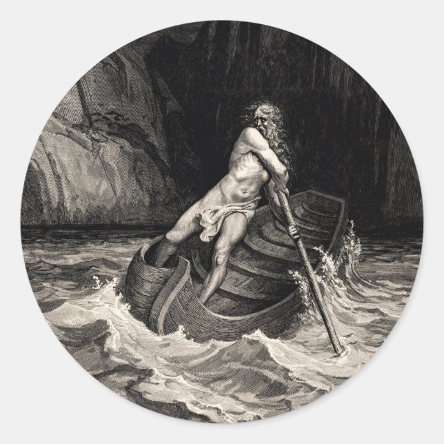 Adesivo Gustave Doré - Caron Rears/Dante's Inferno (Frente)