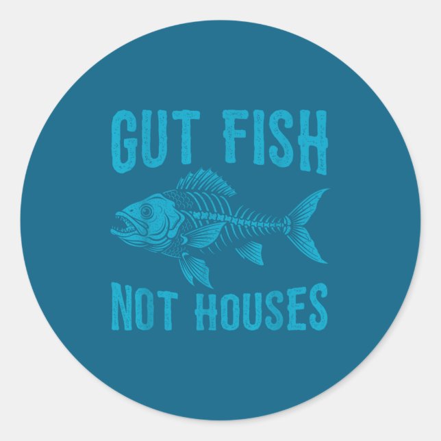 Adesivo Gut Fish Not Houses, Coastal Conservation Ocean Lo (Frente)