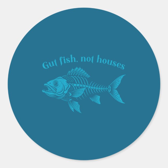 Adesivo Gut Fish Not Houses, Coastal Conservation Ocean Lo (Frente)