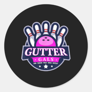 Adesivo Gutter Gals Nome de Equipe de Boliche Engraçado Fe