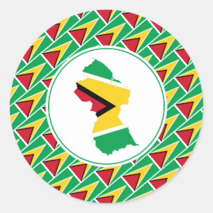 Adesivo GUYANA FLAG Guianês Mapa Na moda Patriótico