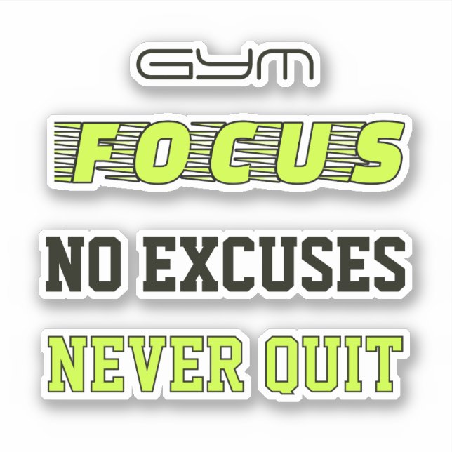 Adesivo Gym Focus Motivational Stickers (Frente)