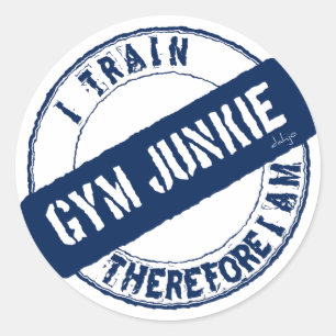 ADESIVO GYM JUNKIE. EU TREINO, PORTANTO, ESTOU.